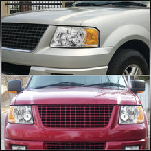 Load image into Gallery viewer, Ford Expedition 2003-2006 Factory Style Headlights Chrome Housing Clear Len Amber Reflector
