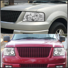 Load image into Gallery viewer, Ford Expedition 2003-2006 Factory Style Headlights Chrome Housing Clear Len Clear Reflector
