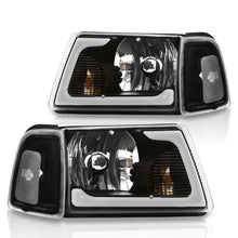 Load image into Gallery viewer, Ford Ranger 2001-2011 LED DRL Bar Factory Style Headlights + Corners Black Housing Clear Len Clear Reflector
