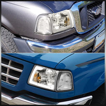Load image into Gallery viewer, Ford Ranger 2001-2011 LED DRL Bar Factory Style Headlights + Corners Chrome Housing Clear Len Clear Reflector
