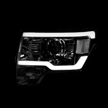 Load image into Gallery viewer, Ford F150 2009-2014 LED DRL Bar Projector Headlights Chrome Housing Clear Len Clear Reflector (Halogen Models Only)
