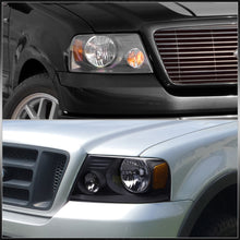 Load image into Gallery viewer, Ford F150 2004-2008 / Lincoln Mark LT 2006-2008 Factory Style Headlights Black Housing Clear Len Amber Reflector
