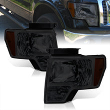 Load image into Gallery viewer, Ford F150 2009-2014 Factory Style Headlights Chrome Housing Smoke Len Amber Reflector (Halogen Models Only)
