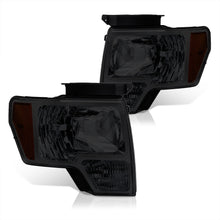 Load image into Gallery viewer, Ford F150 2009-2014 Factory Style Headlights Chrome Housing Smoke Len Amber Reflector (Halogen Models Only)

