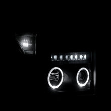 Load image into Gallery viewer, Ford F250 F350 F450 F550 Super Duty 2011-2016 LED DRL Halo Projector Headlights Black Housing Clear Len Clear Reflector
