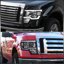 Load image into Gallery viewer, Ford F150 2009-2014 LED DRL Bar Factory Style Headlights Black Housing Clear Len Clear Reflector (Halogen Models Only)
