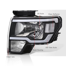 Load image into Gallery viewer, Ford F150 2009-2014 LED DRL Bar Factory Style Headlights Black Housing Clear Len Clear Reflector (Halogen Models Only)
