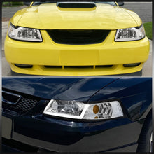 Load image into Gallery viewer, Ford Mustang 1999-2004 LED DRL Bar Factory Style Headlights Chrome Housing Clear Len Amber Reflector
