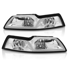 Load image into Gallery viewer, Ford Mustang 1999-2004 LED DRL Bar Factory Style Headlights Chrome Housing Clear Len Clear Reflector
