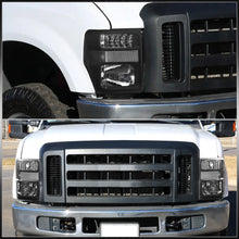 Load image into Gallery viewer, Ford F250 F350 F450 F550 Super Duty 2008-2010 Factory Style Headlights Black Housing Clear Len Clear Reflector
