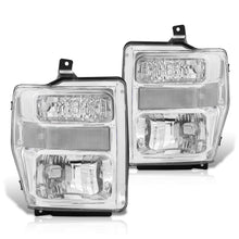 Load image into Gallery viewer, Ford F250 F350 F450 F550 Super Duty 2008-2010 Factory Style Headlights Chrome Housing Clear Len Clear Reflector
