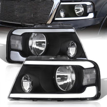 Load image into Gallery viewer, Ford F150 2004-2008 / Lincoln Mark LT 2005-2008 LED DRL Bar Factory Style Headlights Black Housing Clear Len Clear Reflector
