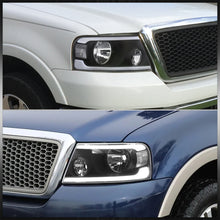 Load image into Gallery viewer, Ford F150 2004-2008 / Lincoln Mark LT 2005-2008 LED DRL Bar Factory Style Headlights Black Housing Clear Len Clear Reflector
