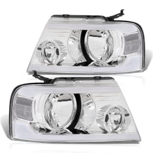 Load image into Gallery viewer, Ford F150 2004-2008 / Lincoln Mark LT 2005-2008 LED DRL Bar Factory Style Headlights Chrome Housing Clear Len Clear Reflector
