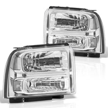 Load image into Gallery viewer, Ford F250 F350 F450 Super Duty 2005-2007 Factory Style Headlights Chrome Housing Clear Len Clear Reflector
