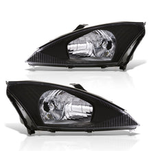 Load image into Gallery viewer, Ford Focus 2000-2004 Factory Style Headlights Black Housing Clear Len Clear Reflector
