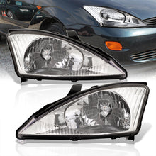 Load image into Gallery viewer, Ford Focus 2000-2004 Factory Style Headlights Chrome Housing Clear Len Clear Reflector
