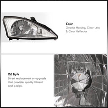 Load image into Gallery viewer, Ford Focus 2000-2004 Factory Style Headlights Chrome Housing Clear Len Clear Reflector
