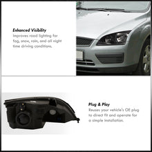 Load image into Gallery viewer, Ford Focus 2005-2007 Factory Style Headlights Black Housing Clear Len Clear Reflector
