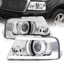 Load image into Gallery viewer, Ford F150 2004-2008 LED DRL Bar Projector Headlights Chrome Housing Clear Len Clear Reflector
