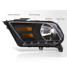 Load image into Gallery viewer, Ford Mustang 2010-2014 Factory Style Headlights Black Housing Clear Len Amber Reflector
