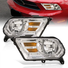 Load image into Gallery viewer, Ford Mustang 2010-2014 Factory Style Headlights Chrome Housing Clear Len Amber Reflector
