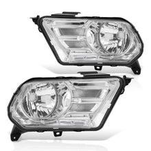 Load image into Gallery viewer, Ford Mustang 2010-2014 Factory Style Headlights Chrome Housing Clear Len Clear Reflector
