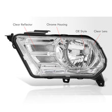 Load image into Gallery viewer, Ford Mustang 2010-2014 Factory Style Headlights Chrome Housing Clear Len Clear Reflector
