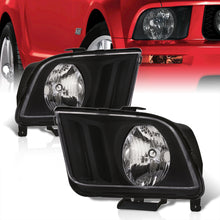 Load image into Gallery viewer, Ford Mustang 2005-2009 Factory Style Headlights Black Housing Clear Len Clear Reflector

