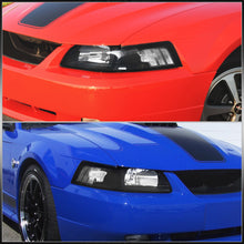 Load image into Gallery viewer, Ford Mustang 1999-2004 Factory Style Headlights Black Housing Clear Len Clear Reflector

