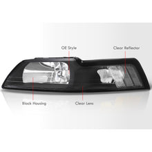 Load image into Gallery viewer, Ford Mustang 1999-2004 Factory Style Headlights Black Housing Clear Len Clear Reflector
