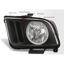 Load image into Gallery viewer, Ford Mustang 2005-2009 LED DRL Halo Headlights Black Housing Clear Len Clear Reflector (Halogen Models Only)
