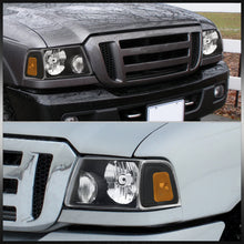 Load image into Gallery viewer, Ford Ranger 2001-2011 Factory Style Headlights + Corners Black Housing Clear Len Amber Reflector
