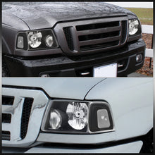 Load image into Gallery viewer, Ford Ranger 2001-2011 Factory Style Headlights + Corners Black Housing Clear Len Clear Reflector
