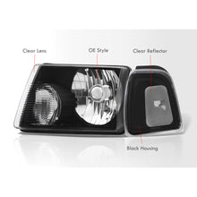 Load image into Gallery viewer, Ford Ranger 2001-2011 Factory Style Headlights + Corners Black Housing Clear Len Clear Reflector
