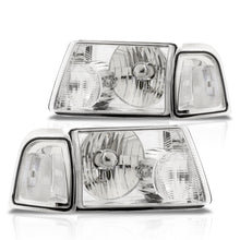 Load image into Gallery viewer, Ford Ranger 2001-2011 Factory Style Headlights + Corners Chrome Housing Clear Len Clear Reflector
