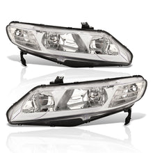 Load image into Gallery viewer, Honda Civic Sedan 2006-2011 LED DRL Bar Factory Style Headlights Chrome Housing Clear Len Clear Reflector
