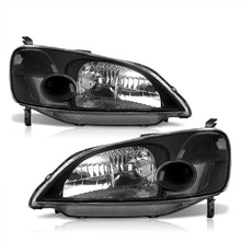 Load image into Gallery viewer, Honda Civic 2/4Door 2001-2003 Factory Style Headlights Black Housing Clear Len Clear Reflector
