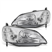 Load image into Gallery viewer, Honda Civic 2/4Door 2001-2003 Factory Style Headlights Chrome Housing Clear Len Clear Reflector
