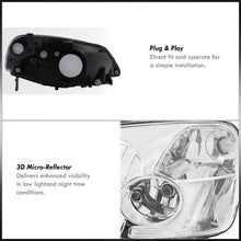 Load image into Gallery viewer, Honda Civic 2/4Door 2001-2003 Factory Style Headlights Chrome Housing Clear Len Clear Reflector
