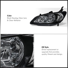 Load image into Gallery viewer, Honda Civic 2004-2005 Factory Style Headlights Black Housing Clear Len Clear Reflector
