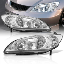 Load image into Gallery viewer, Honda Civic 2004-2005 Factory Style Headlights Chrome Housing Clear Len Clear Reflector
