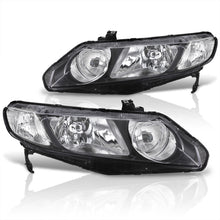 Load image into Gallery viewer, Honda Civic Sedan 2006-2011 Factory Style Headlights Black Housing Clear Len Clear Reflector
