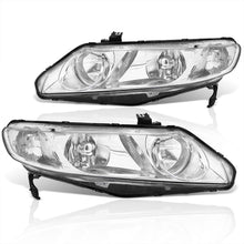 Load image into Gallery viewer, Honda Civic Sedan 2006-2011 Factory Style Headlights Chrome Housing Clear Len Clear Reflector
