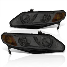 Load image into Gallery viewer, Honda Civic Sedan 2006-2011 Factory Style Headlights Chrome Housing Smoke Len Amber Reflector
