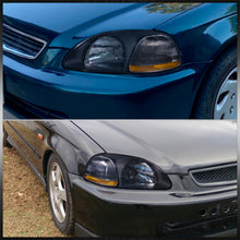 Load image into Gallery viewer, Honda Civic 1996-1998 Factory Style Headlights Black Housing Clear Len Amber Reflector
