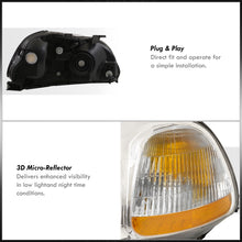 Load image into Gallery viewer, Honda Civic 1996-1998 Factory Style Headlights Chrome Housing Clear Len Amber Reflector
