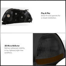 Load image into Gallery viewer, Honda Civic 1996-1998 Factory Style Headlights Chrome Housing Smoke Len Amber Reflector
