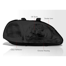 Load image into Gallery viewer, Honda Civic 1996-1998 Factory Style Headlights Chrome Housing Smoke Len Clear Reflector
