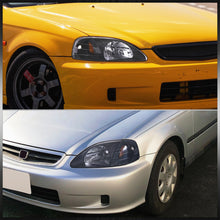 Load image into Gallery viewer, Honda Civic 1999-2000 Factory Style Headlights Black Housing Clear Len Amber Reflector
